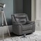 Contemporary Home Living 41" Gray Leather Power Reclining Chair with USB Port